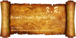 Komáromi Renáta névjegykártya